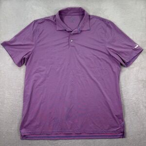 Southern Tide Mens 2XL Striped Performance Polo Shirt Pink Blue Golf Preppy EUC